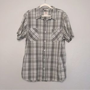 Levi’s Beige Plaid Short Sleeve Button Up Size XXL